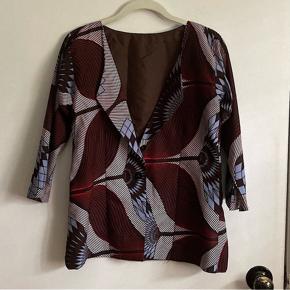 Handmade Unfinished Multicolor Buttoned Blazer Size S/XS